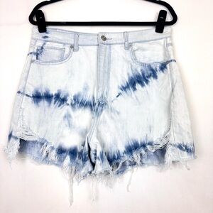 American Eagle Outfitters Blue Tie-Dye Jean Shorts
